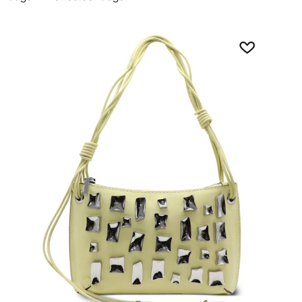 Cult Gaia Malaya Leather Yellow Shoulder Bag